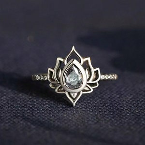 Handmade Delicate White Lotus Flower Ring - Fashionable Personalized Style Jewelry, Unique Accessory for Women