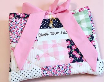 Patchwork Bible Cover Custom Quilted Bible Sleeve Cover Pink Floral Bible Case For Women Book Lover Gift For Christian Girl Book Accessories