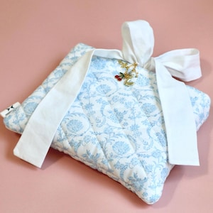 Floral quilted bible sleeve cover with pocket christian gift teen girl baptism gift handmade quilted bible protector case faith accessory