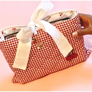 Quilted Bible Bag For Teen Girl Book Lover Accessories For Book Sleeve With Bow Bible Cover Quilted Book Sleeve For Book Large Bible Case