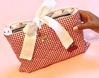 Quilted Bible Bag For Teen Girl Book Lover Accessories For Book Sleeve With Bow Bible Cover Quilted Book Sleeve For Book Large Bible Case
