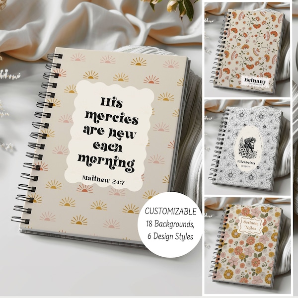 Customizable Prayer Journal Notebook Gift For Teen Girl Catholic Confirmation Sponsor Present Personalized Sermon Notes Lined Daisy Journal