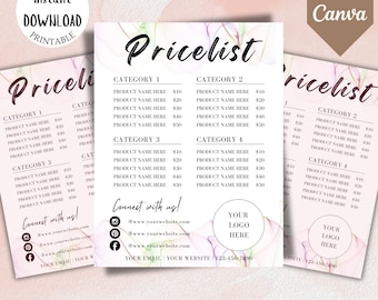 Price List DIY Flyer Template Design Pricelist Flyers Premade Salon Business Flyer Hair Pricing Flyer Pricing Guide Sheet For Small Business