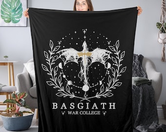 Basgiath War College Blanket, Spicy Romance Bookish Gift, Fourth Wing Dragon Rider Reading Throw, Iron Flame, ACOMAF, Xaden, Book Lover Idea