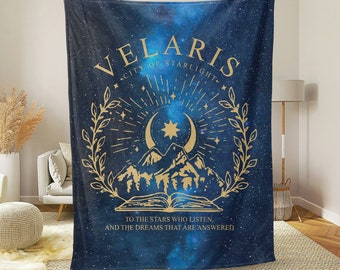 Velaris City of Starlight Reading Blanket | ACOTAR Night Court Merch | Bookish Throw for A Court of Thorns and Roses and Fourth Wing fans