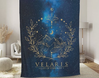 Velaris Blanket, ACOTAR Night Court, Gift Merch for fans of Sarah J Maas, A Court of Thorns and Roses Book Series, City of Starlight Rhysand
