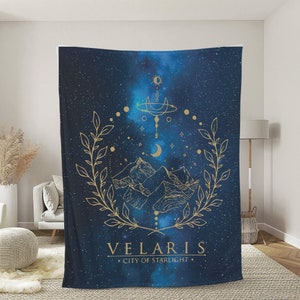 ACOTAR Blanket, Velaris Night Court, Gift Merch for fans of Sarah J Maas, A Court of Thorns and Roses Book Series, City of Starlight Rhysand