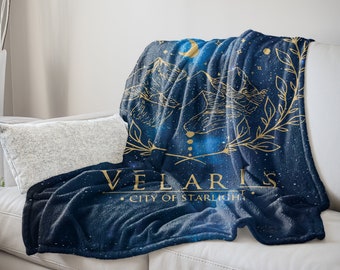 Fleece Velaris City of Starlight Blanket, ACOTAR A Court Of Thorns and Roses SJM Merch, The Night Court Bookish Gift Plush Throw For Her Him