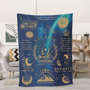 Coperta da lettura ACOTAR, Velaris SJM Merch, coperta in peluche City of Starlight, A Court of Thorns and Roses, regalo fantasy Rhysand per lei