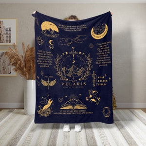 Velaris City of Starlight Throw Blanket, ACOTAR SJM Reading Merch, Sarah J Maas Court of Dreams Quote, Rhysand and Feyre Night Court Gifts