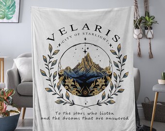 ACOTAR City of Starlight Blanket, Velaris To The Stars Who Listen Merch, A Court of Mist and Fury, Bookish Gift For Her, SJM Fan Merch Plush