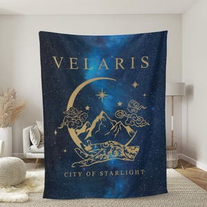 City of Starlight Velaris Blanket, ACOTAR Night Court Throw, SJM Fantasy Merch, A Court of Thorns and Roses Gift, Spicy Romance Bookish Gift
