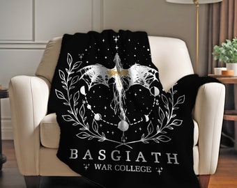 Basgiath War College Blanket | Fourth Wing Plush Throw | Dark Academia Gift | Dragon Rider Fantasy Book Lover | Rebecca Yarros