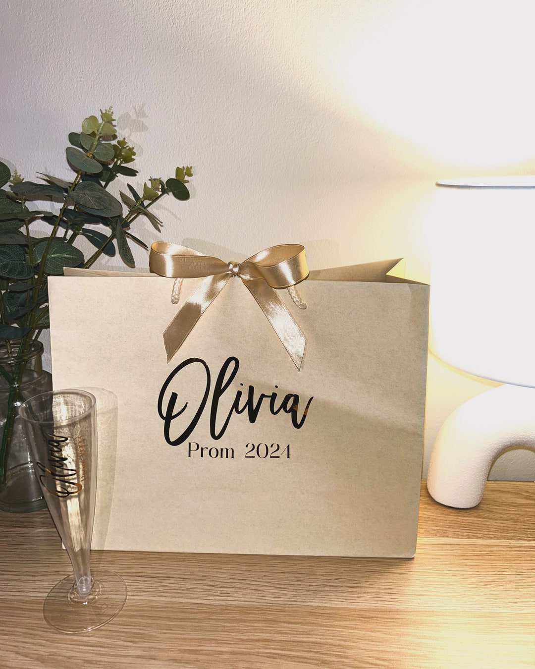 Personalised Prom Gift Bag & Flute Prom Gift Set Gift Bag With Ribbon