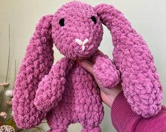 Crochet Bunny Baby Lovey | Plush Snuggler, 13 inch