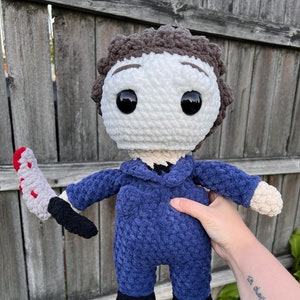 Spooky Doll Crochet Plushie | Scary Slasher Doll Stuffed Plushie | Halloween Decor | Halloween Amigurumi | Unique Gift Halloween Lover