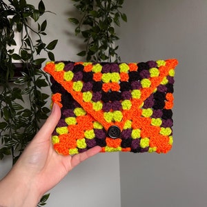 Crochet Kindle Sleeve | Granny Square Book Cover | Protective Book Sleeve | Kindle Cover Protector | Kindle Case | Halloween Crochet Cover