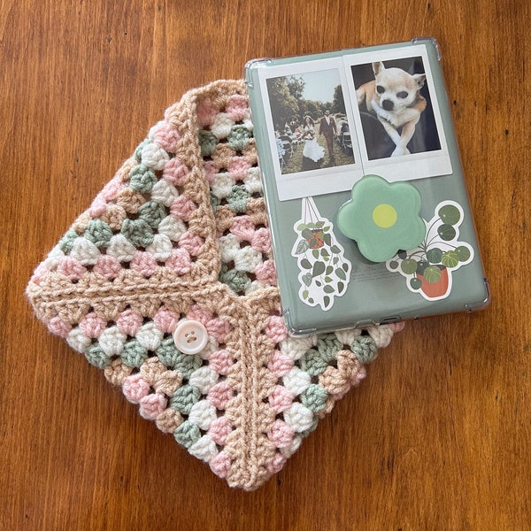 Crochet Kindle Sleeve | Granny Square Book Cover | Protective Book Sleeve | Kindle Cover Protector | Kindle Case | Handmade Crochet Cover