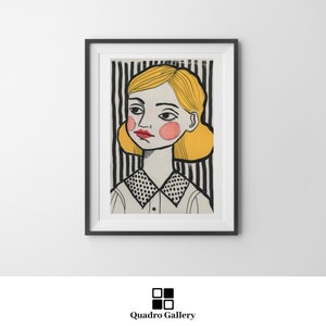 Abstract female portrait printable wall art modern minimalist woman illustration artwork instant download home decor art office wall print