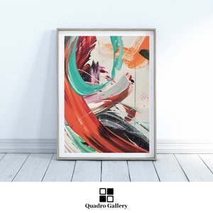 Abstract acrylic painting artwork dynamic colorful home decor printable modern wall art instant digital download print for office