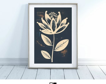 Modern Botanical Print Floral Wall Art Minimalist Flower Illustration Aesthetic Nature Decor Digital Artwork for home and office