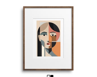 Modern abstract printable art instant download geometric shapes and warm tones wall decor contemporary digital print for home and office