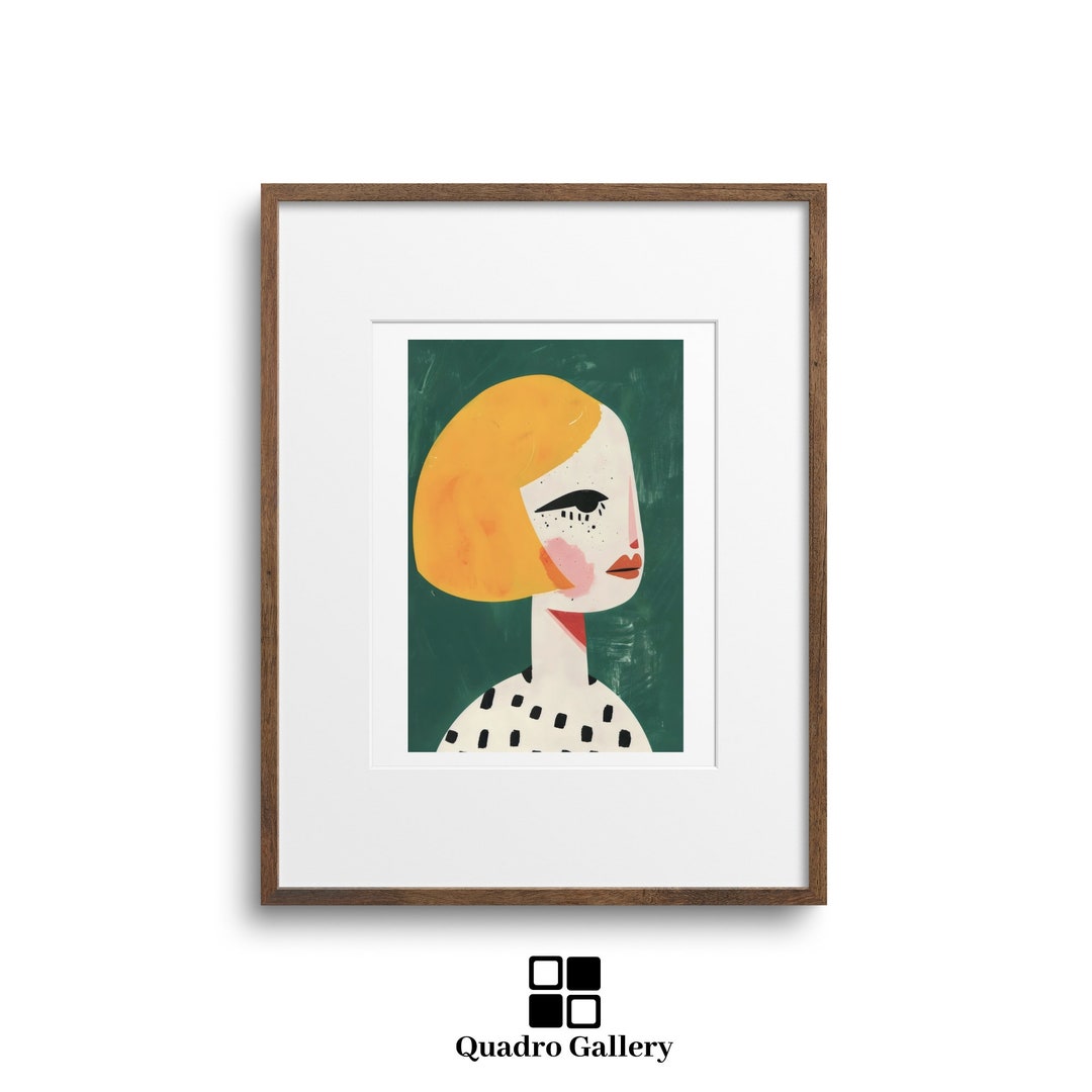 Abstract Female Portrait Printable Fashion Illustration Modern Home ...