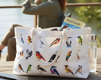 Colorful Bird Lover Tote Bag | Vibrant Weekender for Nature Walks, Travel, and Everyday Adventure