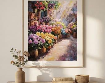 Impressionist Flower Market Print: Parisian Floral Wall Art (Digital Download)