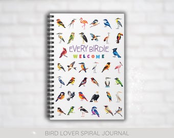 Every Birdie Welcome Spiral Notebook | Whimsical Pop Art Lined Journal for Bird Lovers, Writers & Manifestation