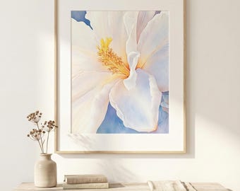 Hibiscus Watercolor Print: Hawaiian Floral Wall Art (Digital Download)