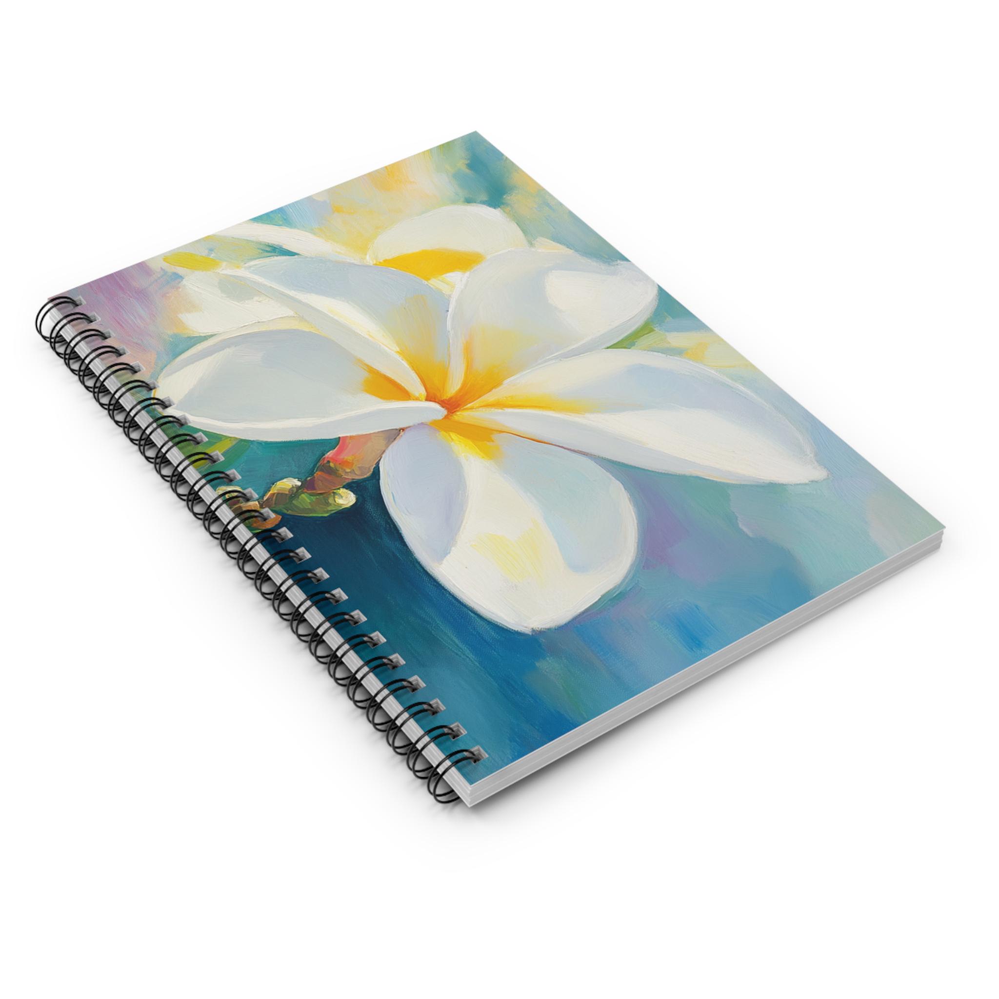 White Plumeria Spiral Notebook – Tropical Hawaiian Journal for Writers ...