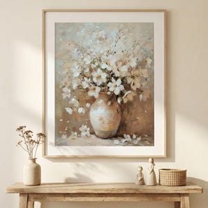 French Country Floral Still Life Art Print: Pottery Vase (Digital Download)