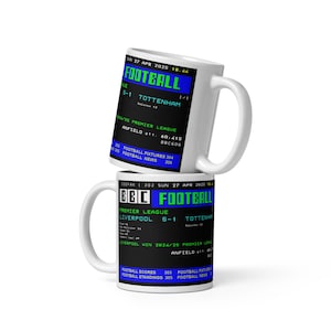 Liverpool Ceefax Mug - 5-1 Tottenham - 2025 Champions - Football Gift LFC