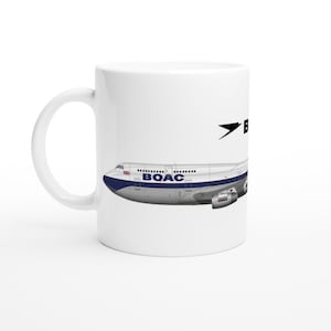 British Airways Boeing 747-400 &#39;BOAC&#39; Livery Ceramic Mug | Aviation Collectible | Airline Gift