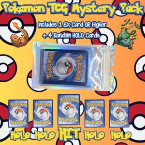 Pokémon TCG Mystery Pack – 1 EX of beter in Toploader + 4 holokaarten!