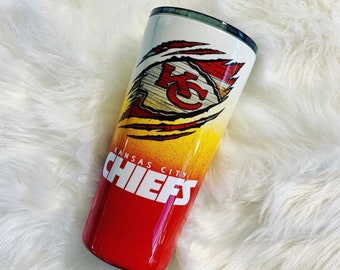 Kansas City Chiefs, Football, Sport, handgemacht, 20 Unzen, kundenspezifisch, Becher, Epoxy Free