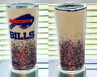 Buffalo Bills, Football, Sport, 20 Unzen, Glittered, Handamde, Custom, Becher, “Epoxyfrei”
