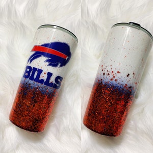 Buffalo Bills, Football, Sports, 20oz, Glittered, Handmade, Custom, Tumbler, “Epoxy Free”