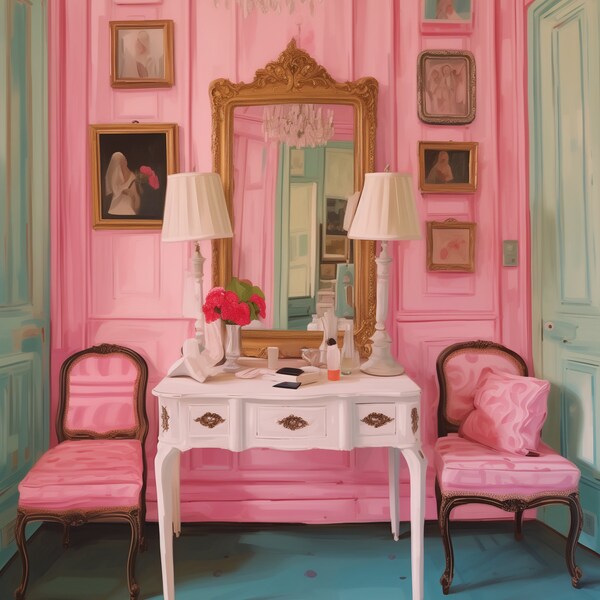 Pink Victorian Room Decor Etsy