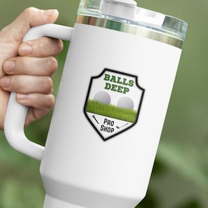 Golf Enthusiast Insulated Travel Mug, Funny Golf Balls Design, Golfer Gift, 40oz Cup, Golf Lover Tumbler, Golf Humor Mug, Golfing Tea
