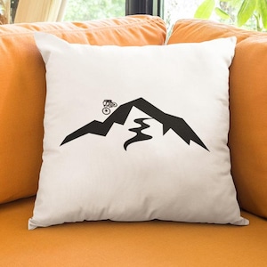 Mountain Biking Pillow, Cyclist Decor, Extreme Sports Throw, Bicycle Cushion, Adventure Square Pillow