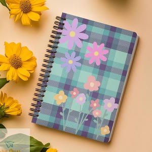 Pastel Floral Spiral Notebook: Ruled Line Journal