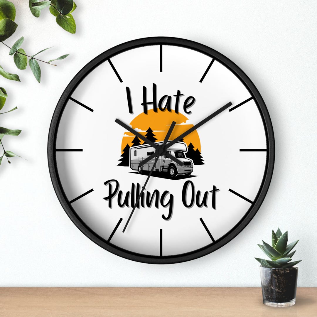 RV Camping Clock | Rustic Motorhome Sunset Wall Art - Etsy