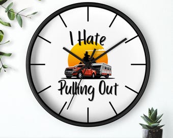 Camping Truck & Camper Wall Clock | Rustic RV Travel Decor