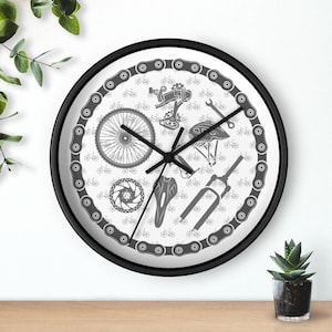 Bicycle Parts Wall Clock: Rustic Bike Lover Home Decor