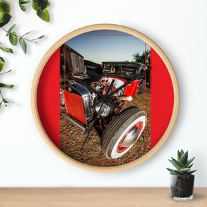 Retro Wall Clock, Hot Rod Classic Car Decor, Mechanic Gift, Garage Clock, Man Cave Clock, Vintage Car Clock, Unique Car Enthusiast Gift,