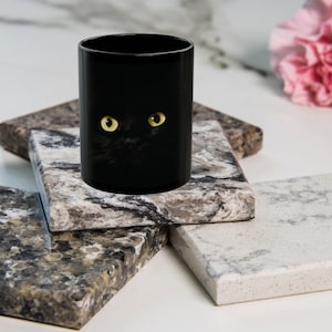 Black Cat Mug | Black Cat Lover | Cat Lover | Cat Lover Gift | Black Mug | Black Cat Lover Gift | Cat Mug | Cat Eyes Mug |