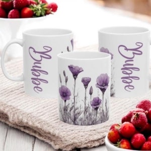 Bubbe Purple Floral Mug | Bubbe Mug | Gift for Grandmother | Floral Bubbe Mug | Mother's Day Gift | Bubbe Gift | Personalized Bubbe Mug