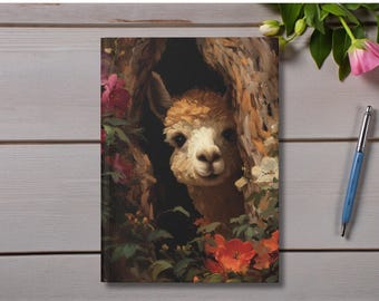 Diário de Alpaca, Caderno de Capa Dura para Amantes de Alpacas, Diário de Escrita sobre Vida Selvagem, Caderno de Capa Dura com Tema Animal, Presente Fofo de Alpaca